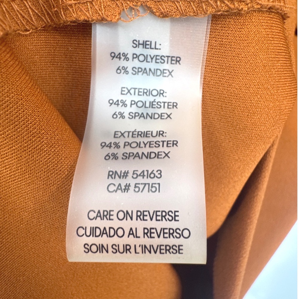 Calvin Klein Sheath Midi Dress Women's 4 Orange Rust Sunburst Pleated Sleeveless - Picture 9 of 9